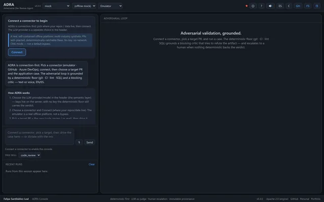 ADRA — Adversarial Dev Review Agent