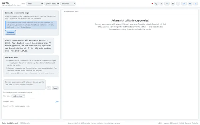 ADRA — Adversarial Dev Review Agent
