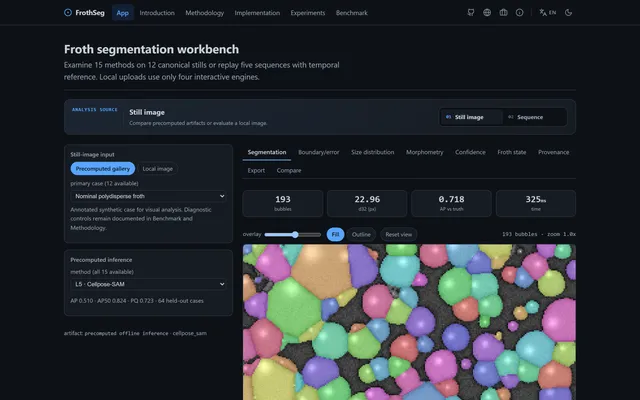 FrothSeg — Flotation-Froth Instance Segmentation Lab (Browser ML)
