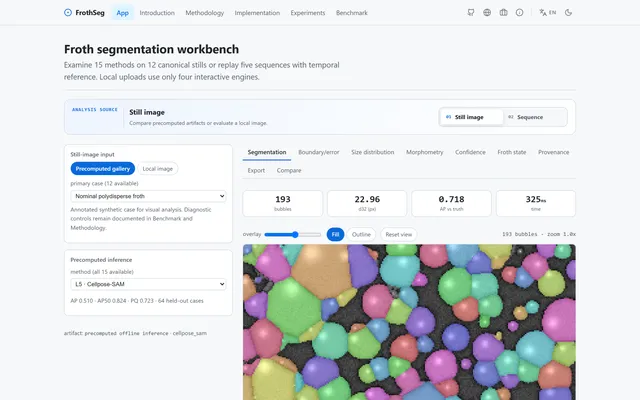FrothSeg — Flotation-Froth Instance Segmentation Lab (Browser ML)