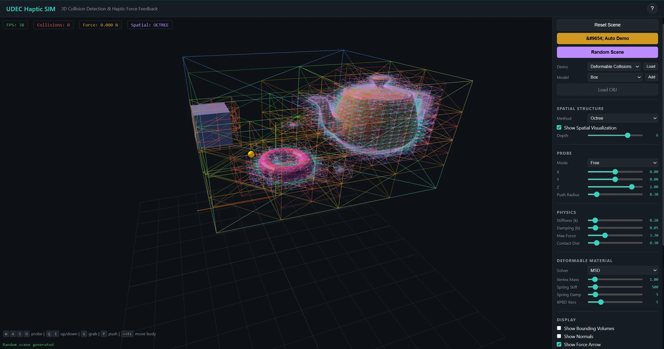 3D Haptic Simulation with Octree Collision Detection