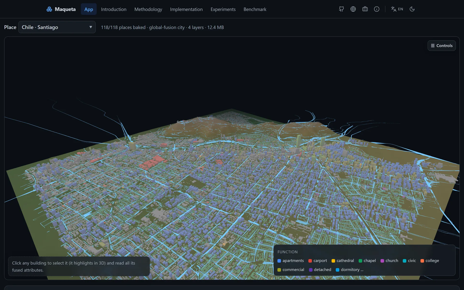 Maqueta, Real Places Rebuilt in 3D from Fused Open Geodata