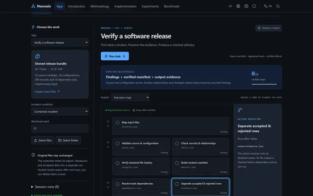 Neuraxis and reflexmesh, an Event-Driven Software Controller with Learned Metacontrol